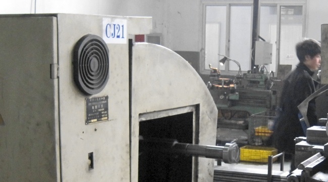 Factory machinery in a factory