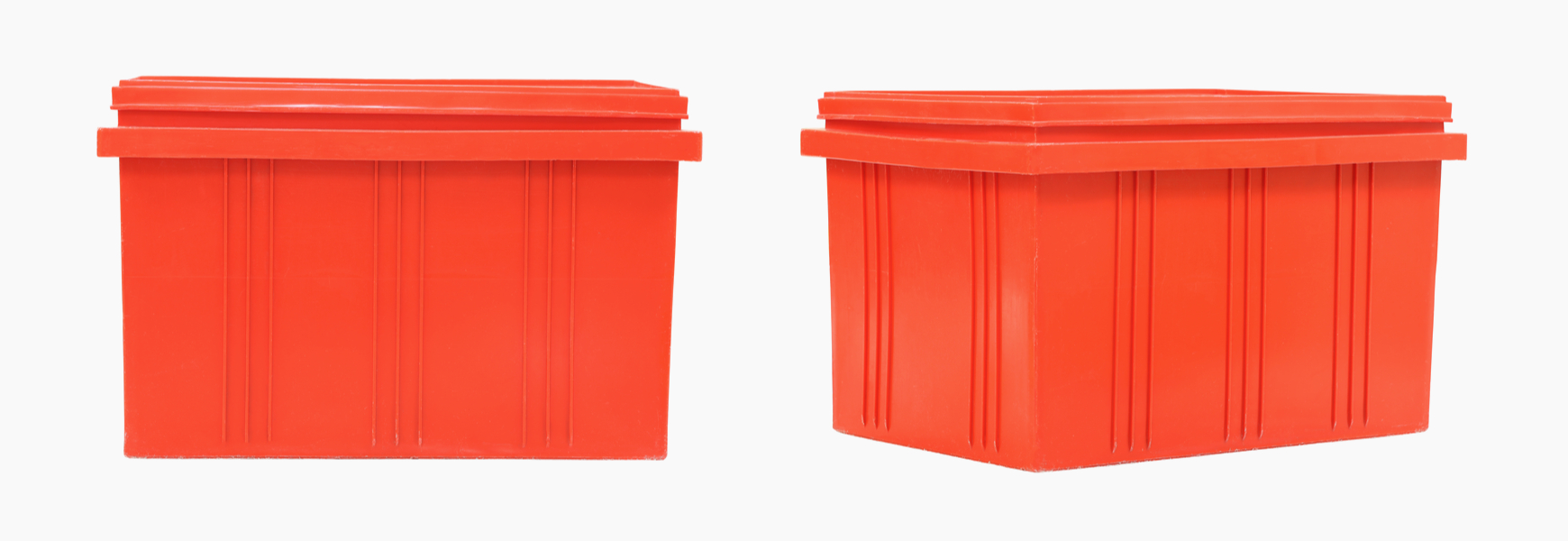 red plastic box storage for defective products