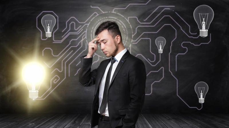 man in suit thinking
