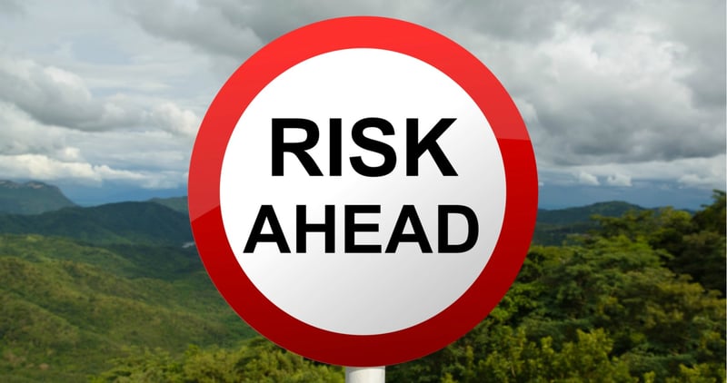 Risk ahead sign to prevent mistakes