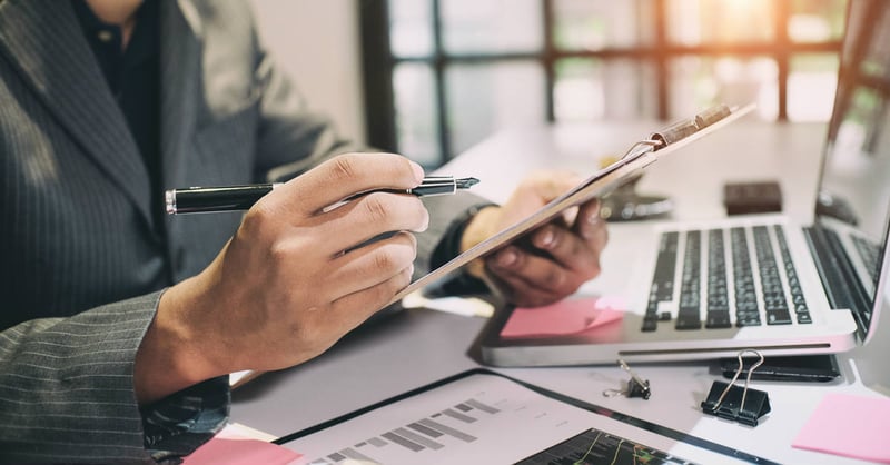 Man working on tablet