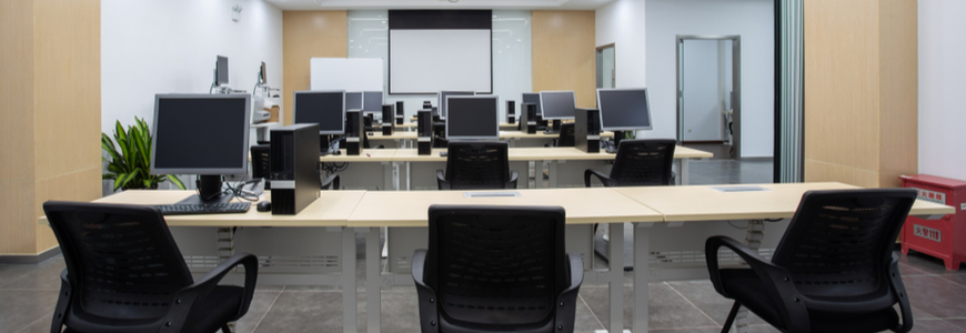 Computer training room in a factory in China