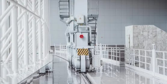 large scale machinery on a factory floor