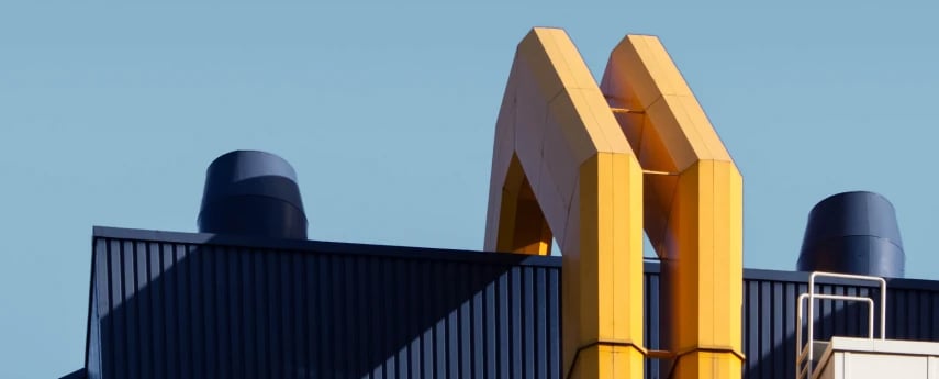the roof of factory with yellow piping